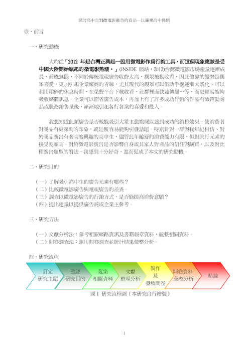 探討高中生對微電影廣告的看法—以羅東高中為例