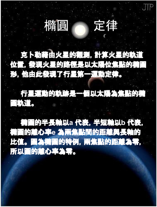 克卜勒三大行星運動定律