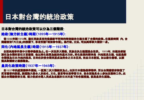 在日治時期下的台灣