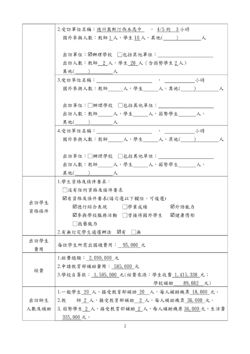 1.羅東高中2012年國際交流成效報告表 1.羅東高中2012年國際交流成效報告表