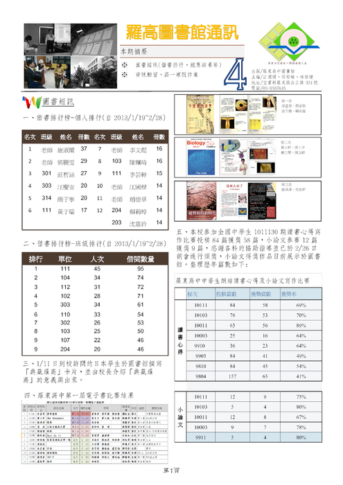 圖書館館訊第4期 圖書館館訊第4期