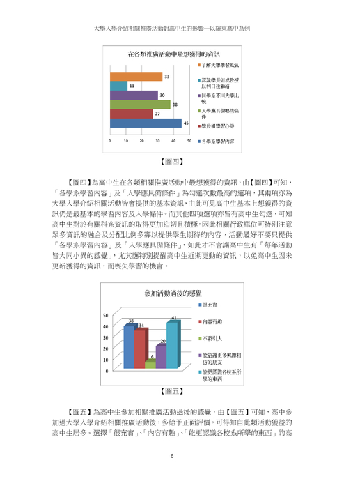 大學入學介紹相關活動對高中生的影響