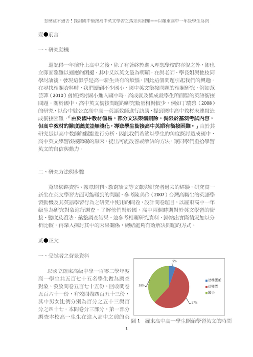 怎麼跳不過去!探討國中銜接高中英文學習之落差與困難 怎麼跳不過去!探討國中銜接高中英文學習之落差與困難