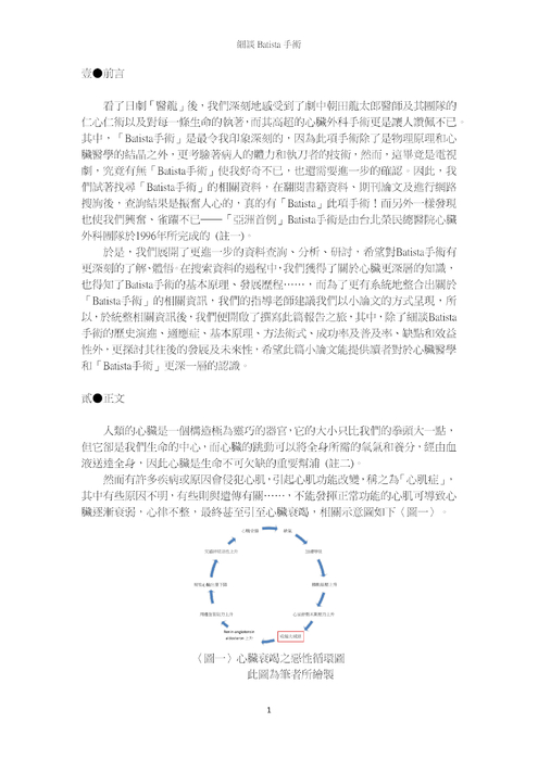 細談 batista 手術