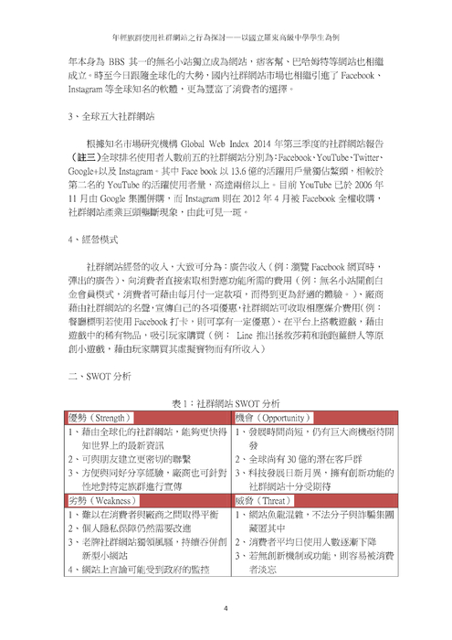 年輕族群使用社群網站之行為探討