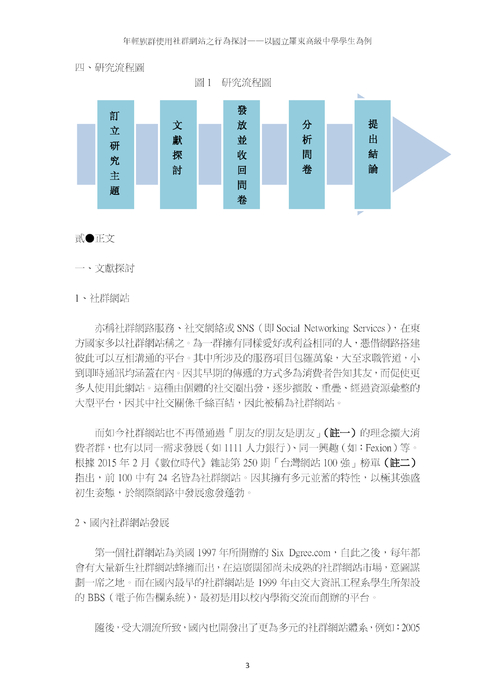 年輕族群使用社群網站之行為探討