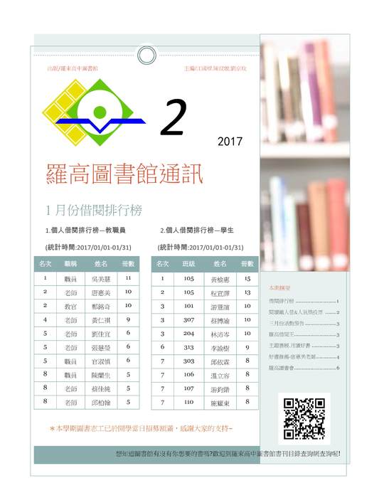 羅高圖書館通訊2017.02 羅高圖書館通訊2017.02