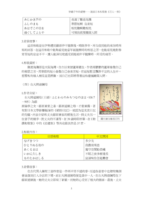 —淺談日本和歌集《百人一首》 —淺談日本和歌集《百人一首》