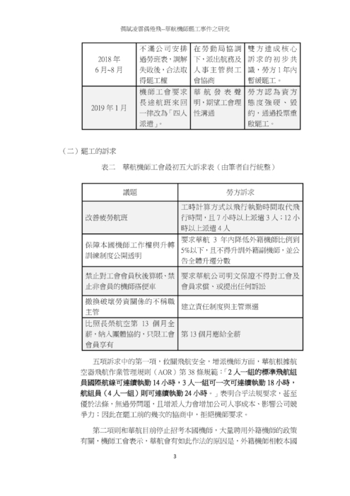 偶賦凌雲偶倦飛--華航機師罷工事件之研究